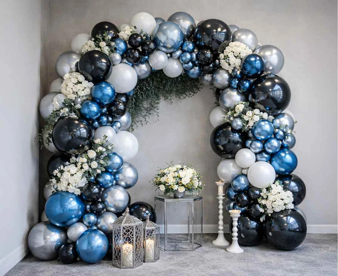 Balony Tuftex 11", (midnight blue) metalik granatowe, 100 szt.